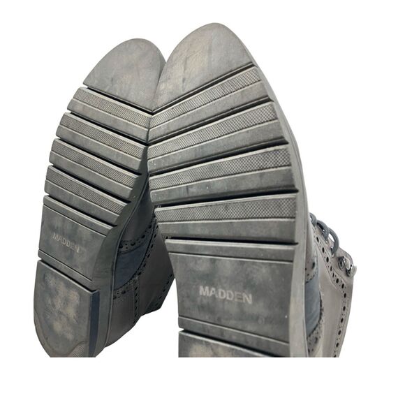 Steve Madden‎ Ankle Boots Mens 9.5 Gray Leather Lace Up Brogue Minimalist Botine main image 8